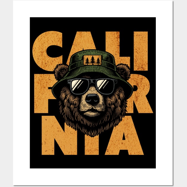 Vintage California Bear // Grunge California Lover Wall Art by Now Boarding
